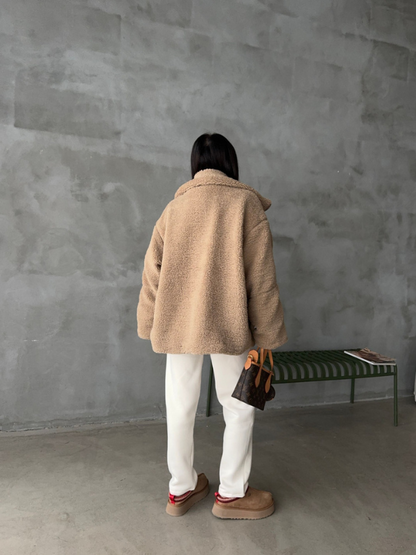 Cozy Large Sherpa Fleece Winter Coat