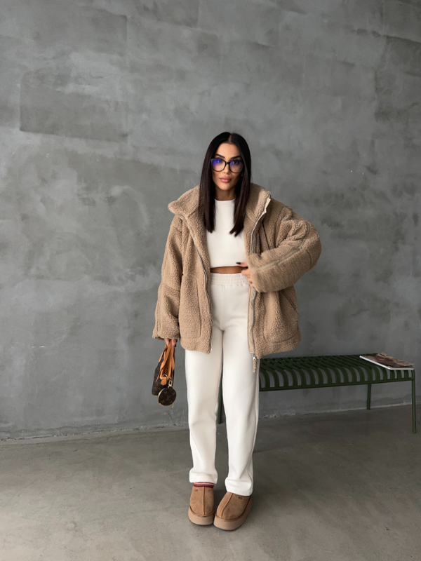 Cozy Large Sherpa Fleece Winter Coat