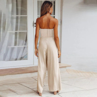 Beachy | Women's Strapless Wide Leg Summer Jumpsuit