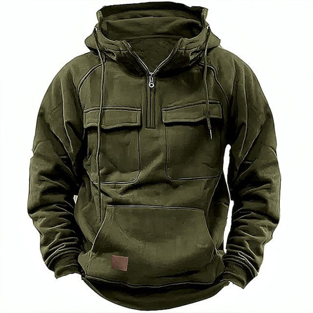 Men's Retro Motorcycle Hoodie Rugged Cotton Casual