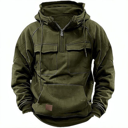 Men's Retro Motorcycle Hoodie Rugged Cotton Casual