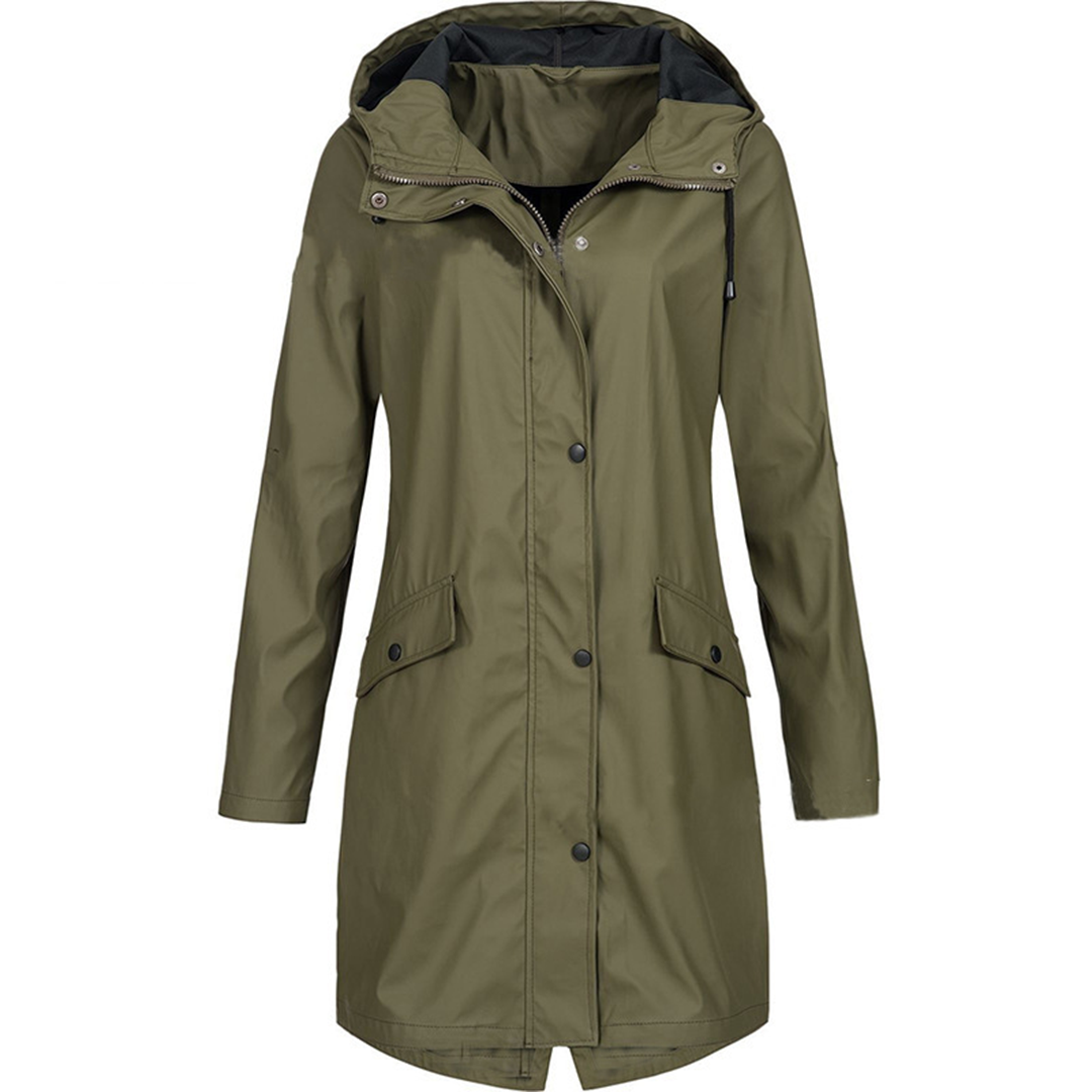 Breathable Water Resistant Ladies Rain Jacket Windproof