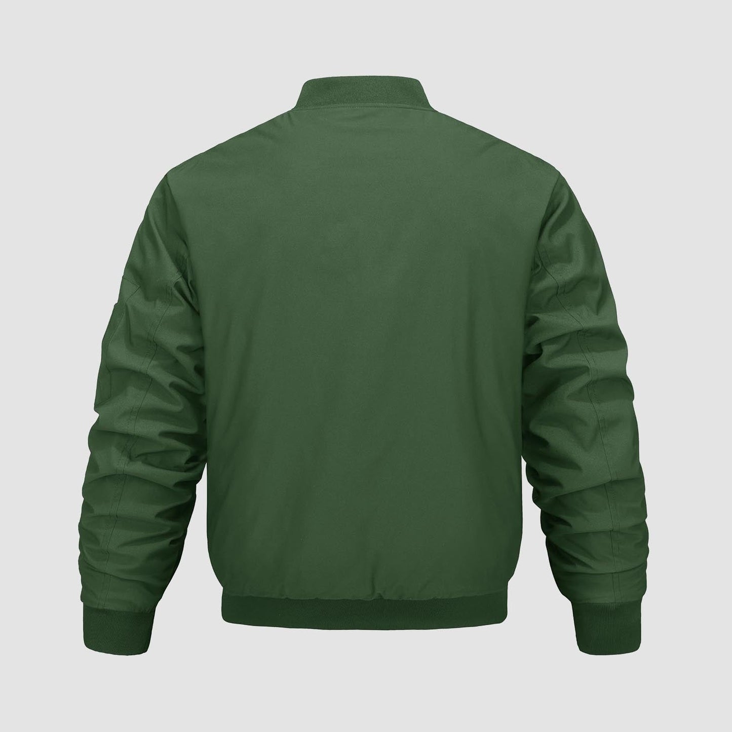 Men's Quilted Bomber Jacket Windproof Nylon Black