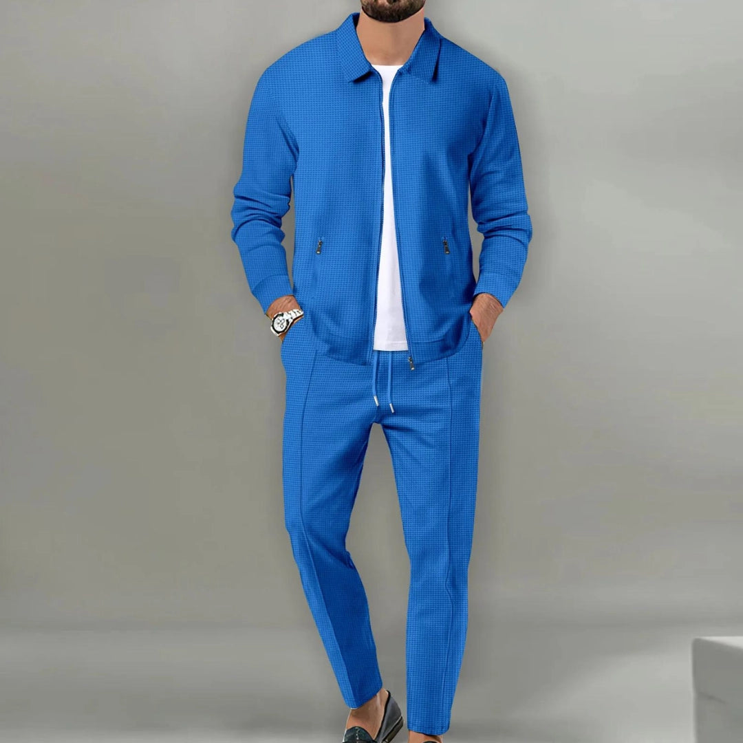 Men's Textured Tracksuit Beige Lightweight