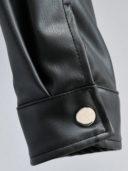 Women's Studded Leather Jacket Black