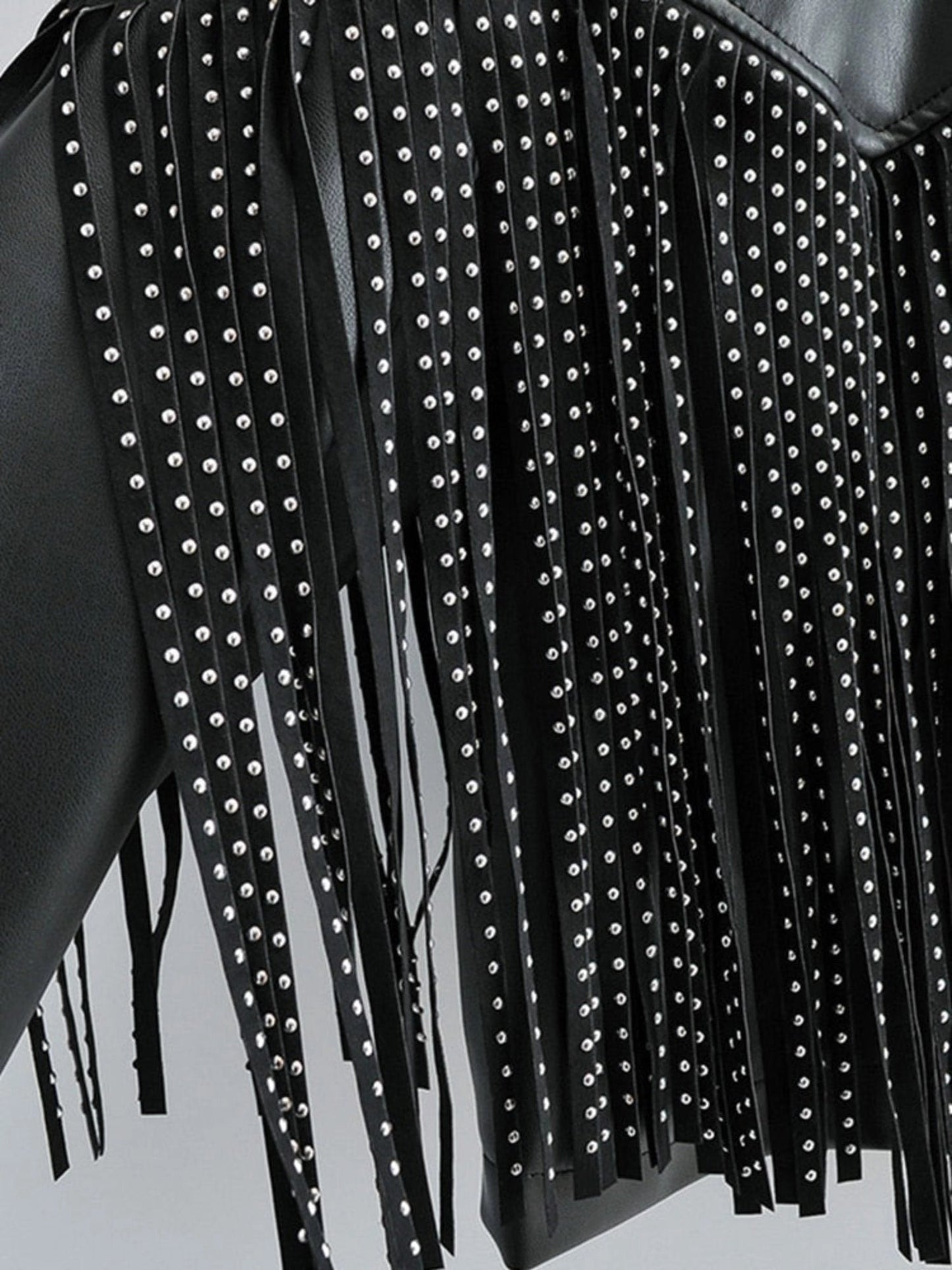 Women's Studded Leather Jacket Black