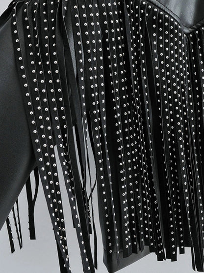 Women's Studded Leather Jacket Black