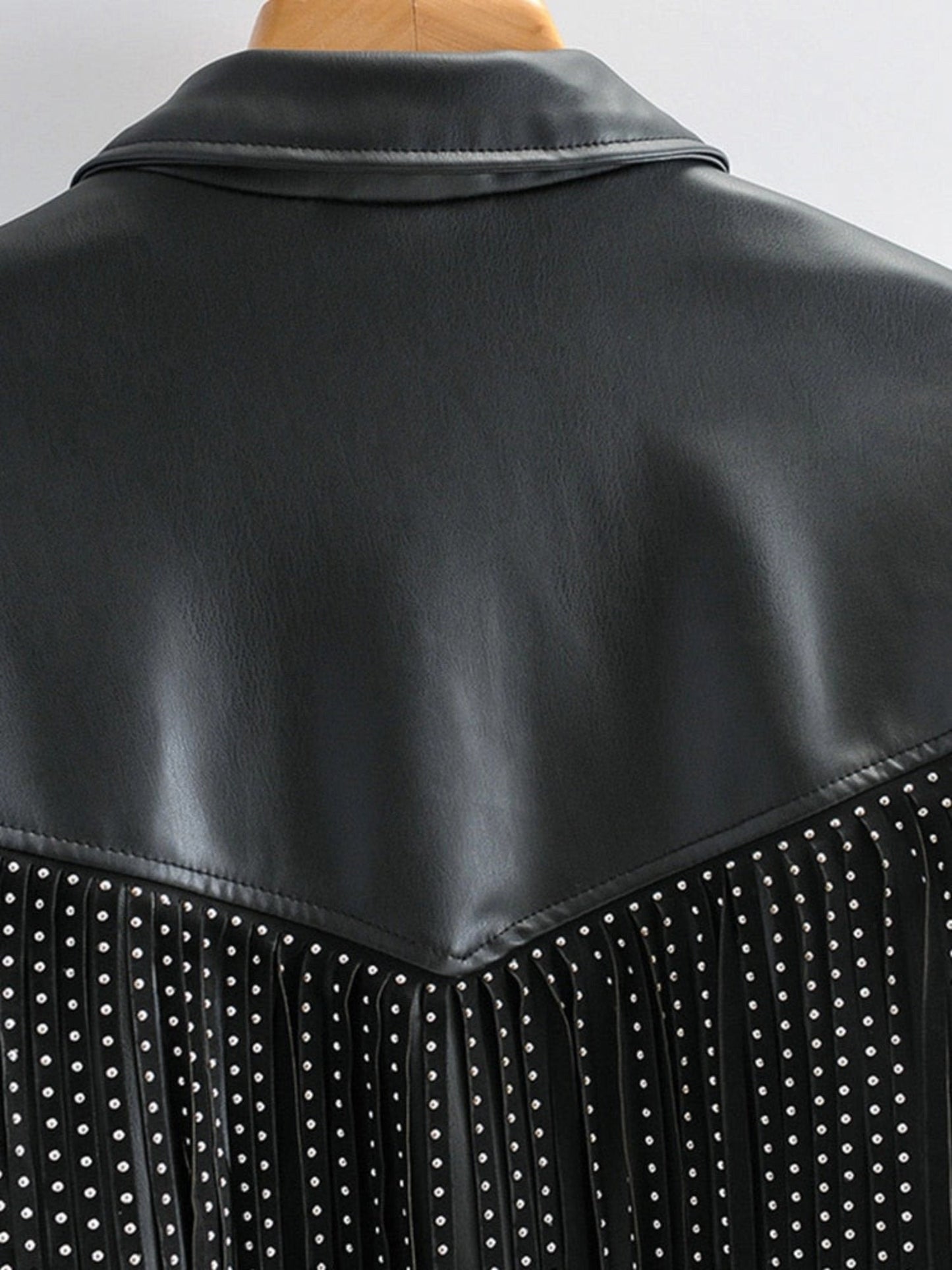Women's Studded Leather Jacket Black