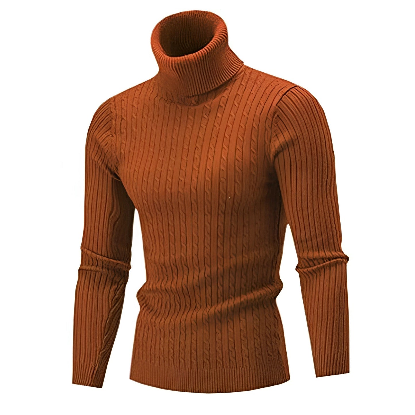 Women's Wool Turtleneck Sweater Black Cable Knit