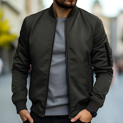 Men's Black Bomber Jacket Lightweight