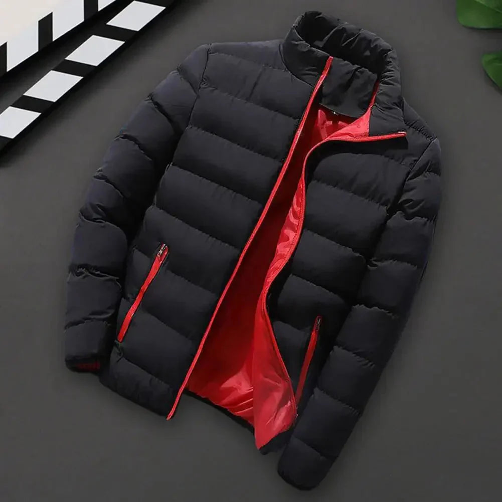 Men's Insulated Puffer Jacket Water-Resistant Navy Blue
