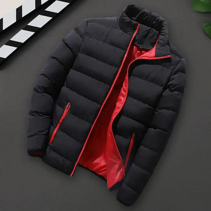 Men's Insulated Puffer Jacket Water-Resistant Navy Blue