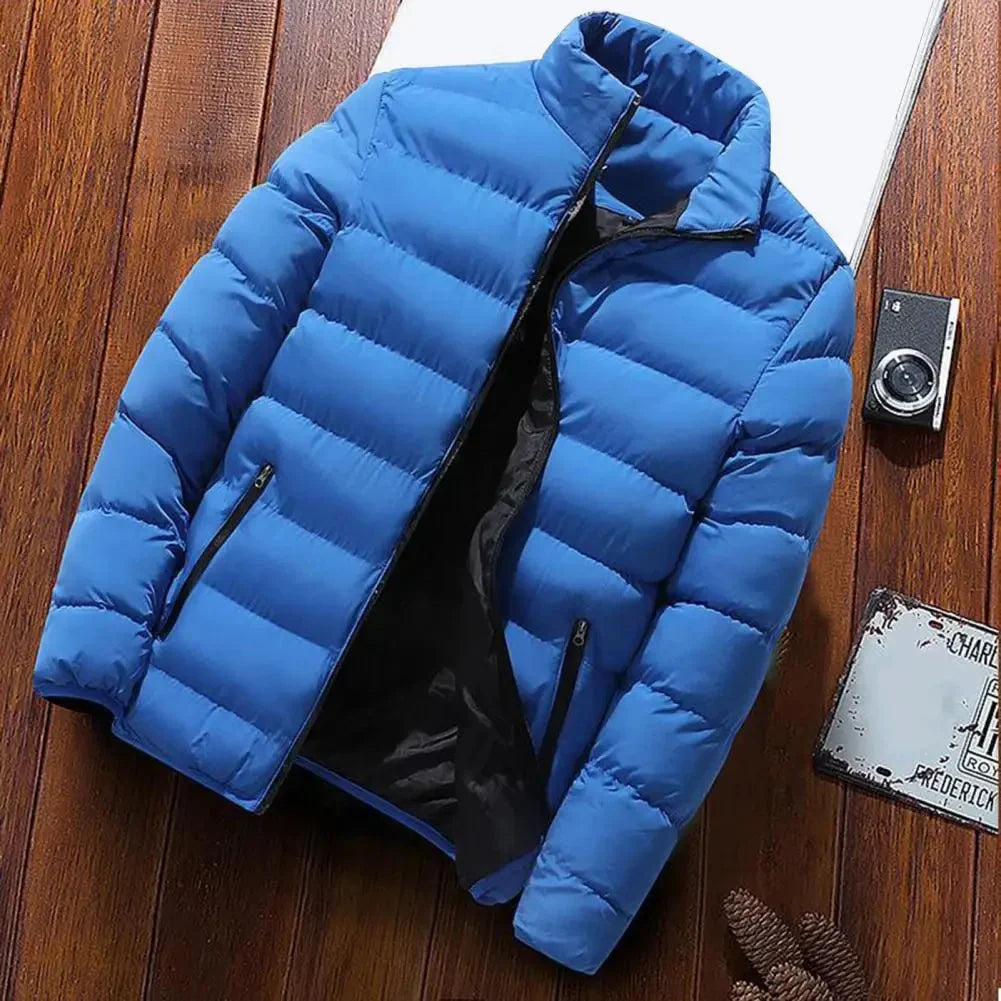 Men's Insulated Puffer Jacket Water-Resistant Navy Blue