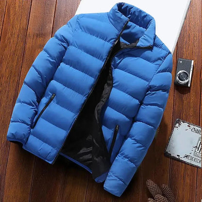 Men's Insulated Puffer Jacket Water-Resistant Navy Blue