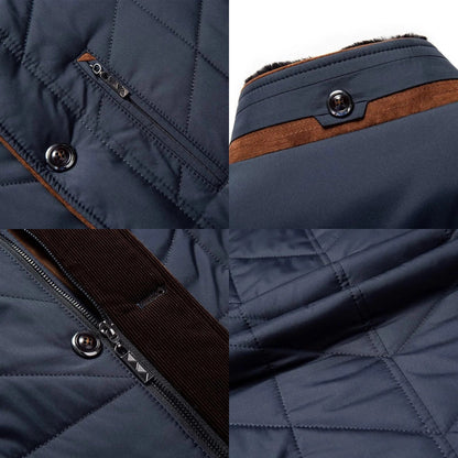 Men's Waterproof Winter Coat Insulated Quilted Thermal Fur Collar