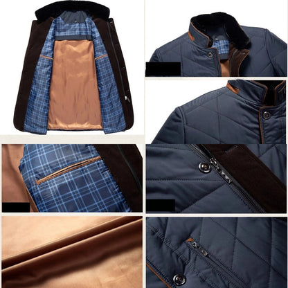 Men's Waterproof Winter Coat Insulated Quilted Thermal Fur Collar