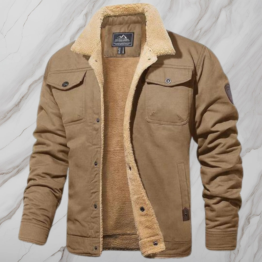 Men's Sherpa-Lined Bomber Jacket Black Fleece