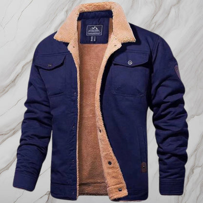Men's Sherpa-Lined Bomber Jacket Black Fleece