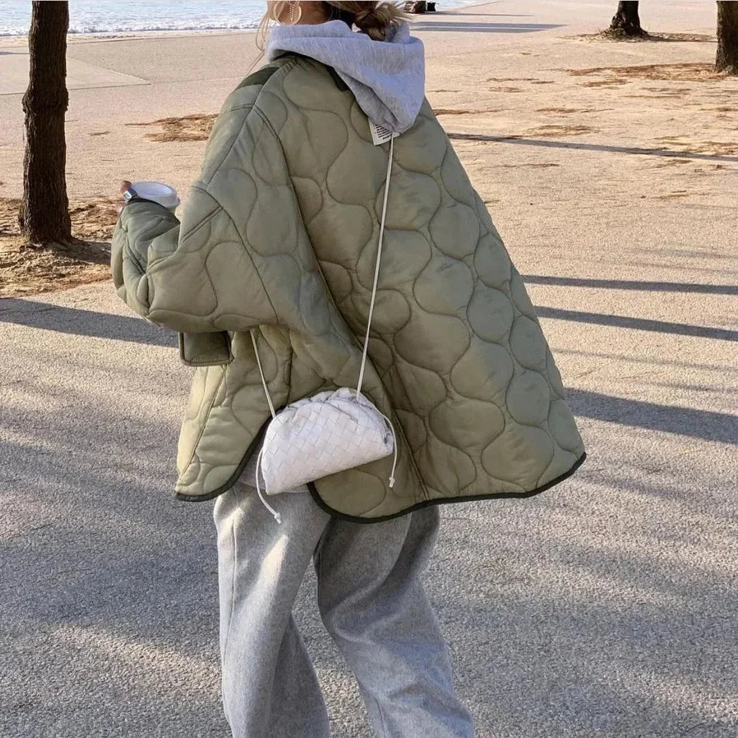 Women's Quilted Puffer Jacket Lightweight Green