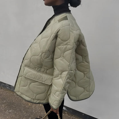 Women's Quilted Puffer Jacket Lightweight Green
