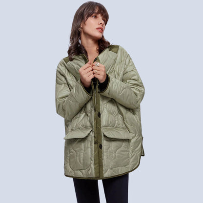 Women's Quilted Puffer Jacket Lightweight Green