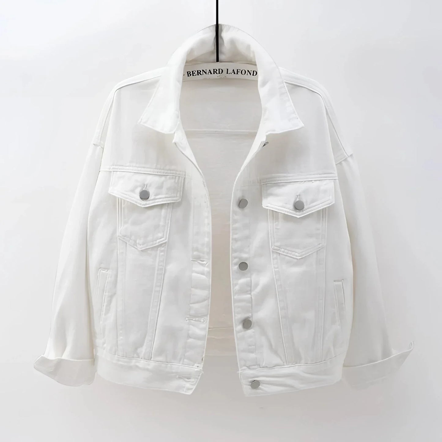 Women's White Denim Jacket Lightweight Casual