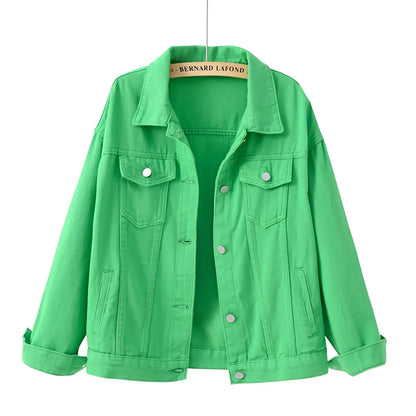 Women's White Denim Jacket Lightweight Casual