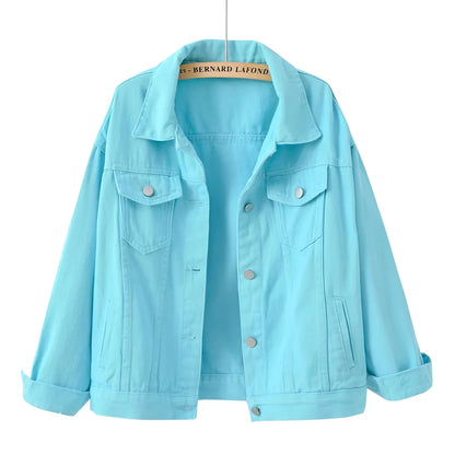 Women's White Denim Jacket Lightweight Casual