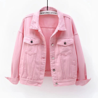 Women's White Denim Jacket Lightweight Casual