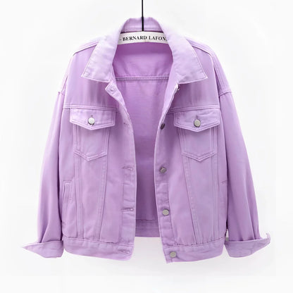 Women's White Denim Jacket Lightweight Casual