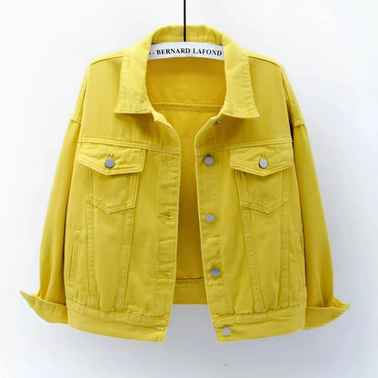 Women's White Denim Jacket Lightweight Casual