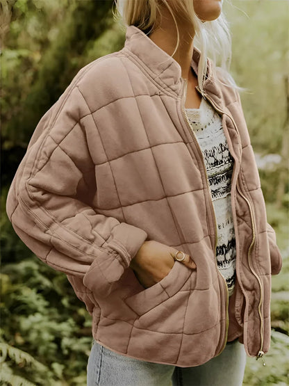 Women's Quilted Jacket Lightweight Insulated Forest Green