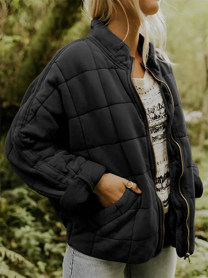 Women's Quilted Jacket Lightweight Insulated Forest Green