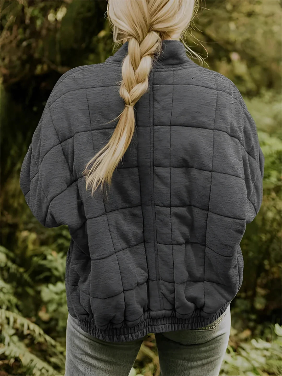 Women's Quilted Jacket Lightweight Insulated Forest Green - VibreMode