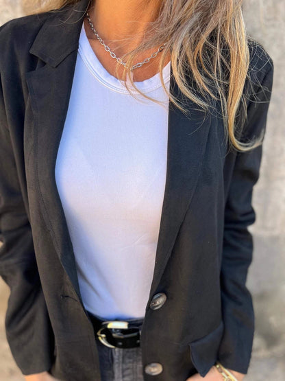 Women's Suede Blazer Tan Lightweight