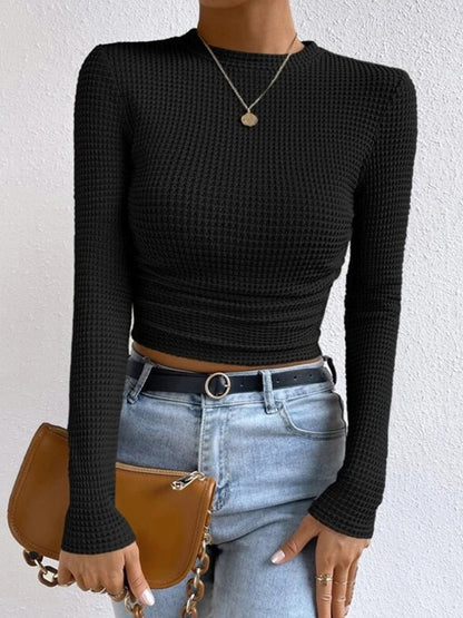 Women's Long Sleeve Waffle Knit