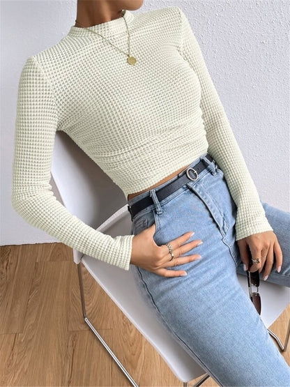 Women's Long Sleeve Waffle Knit