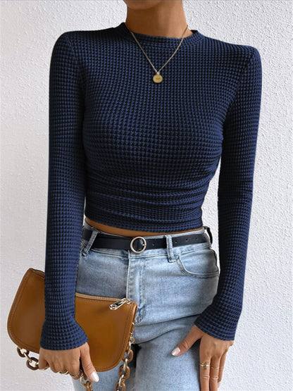 Women's Long Sleeve Waffle Knit