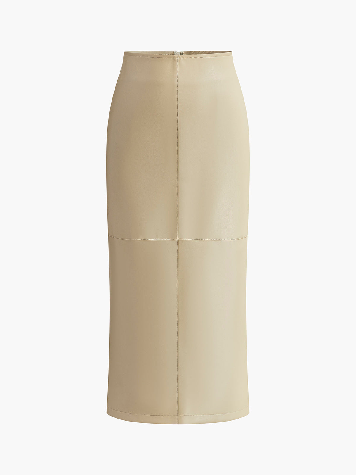 Women's High Waist Midi Skirt Back Zip Black