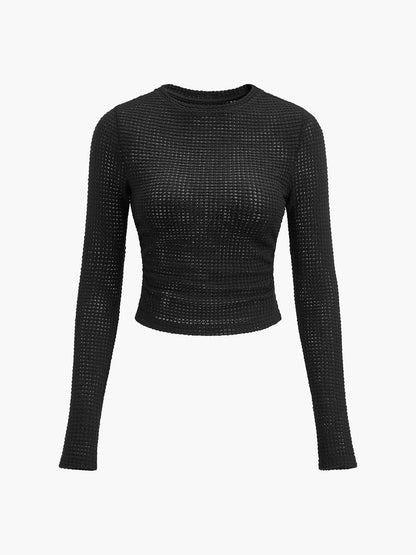 Women's Long Sleeve Waffle Knit