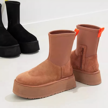 Women's Boots Smooth Leather Side Zip