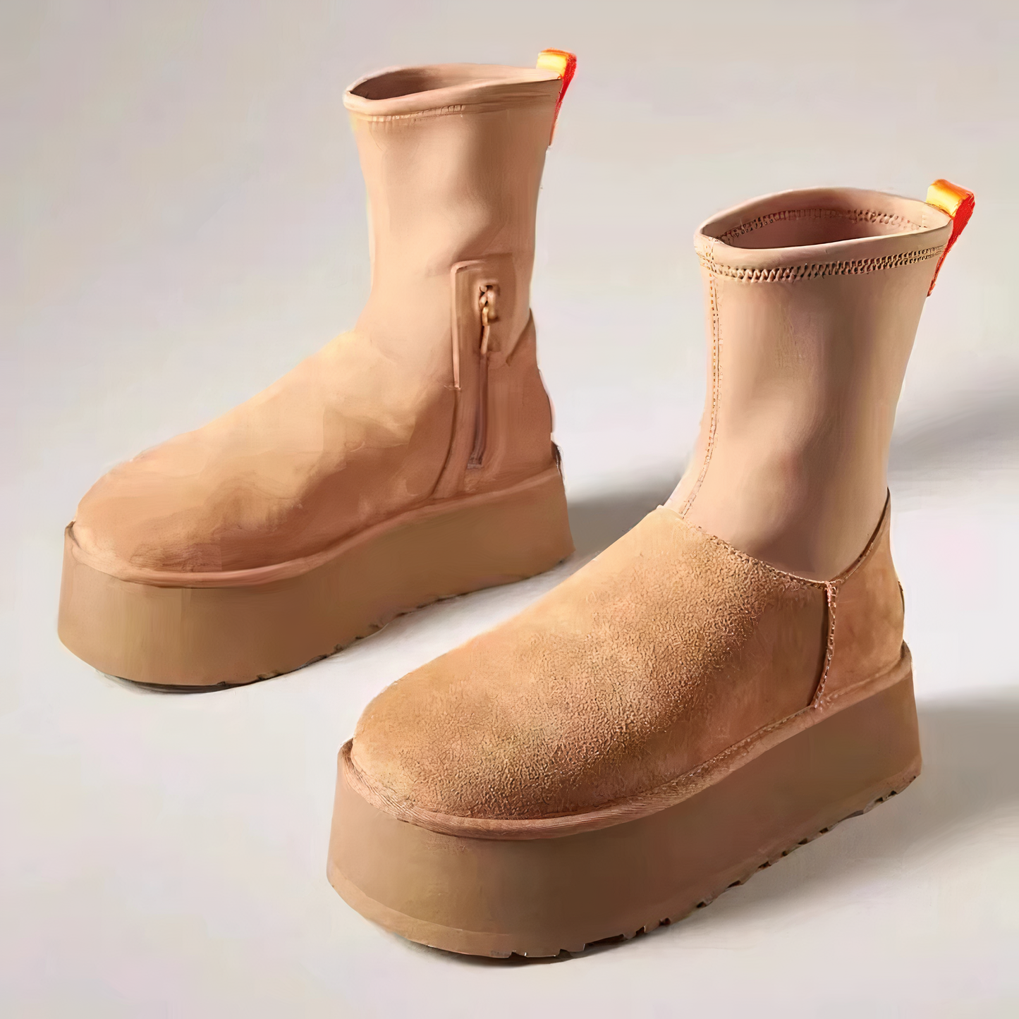 Women's Ankle Platform Boots Pull-On