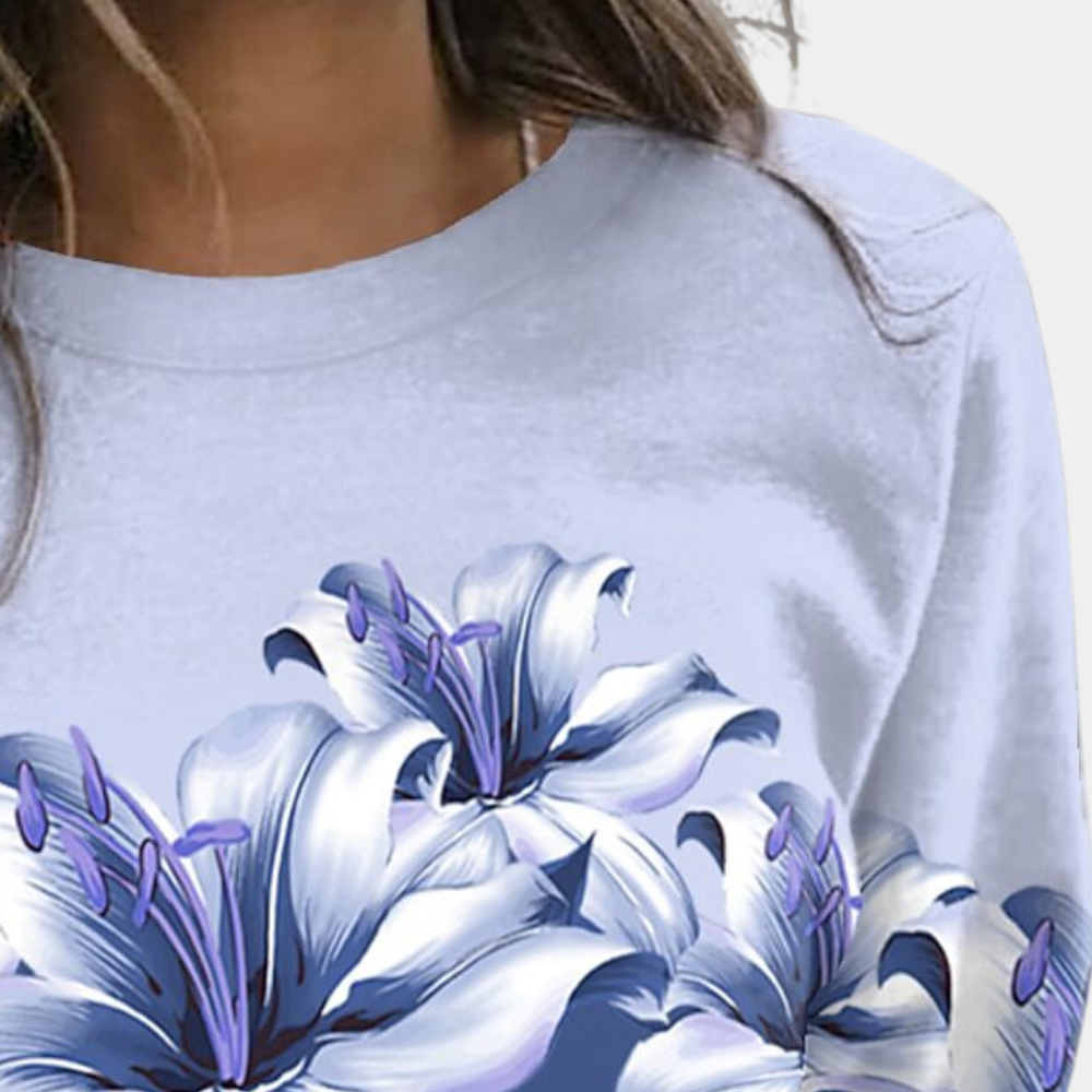 Women's Floral Sweatshirt Soft Breathable Long Sleeve