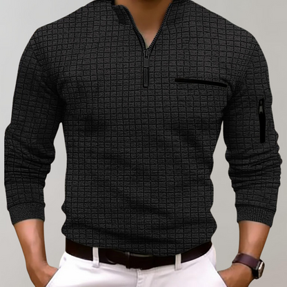 Gregory Men's Stylish Grid Fleece Sweater - VibreMode