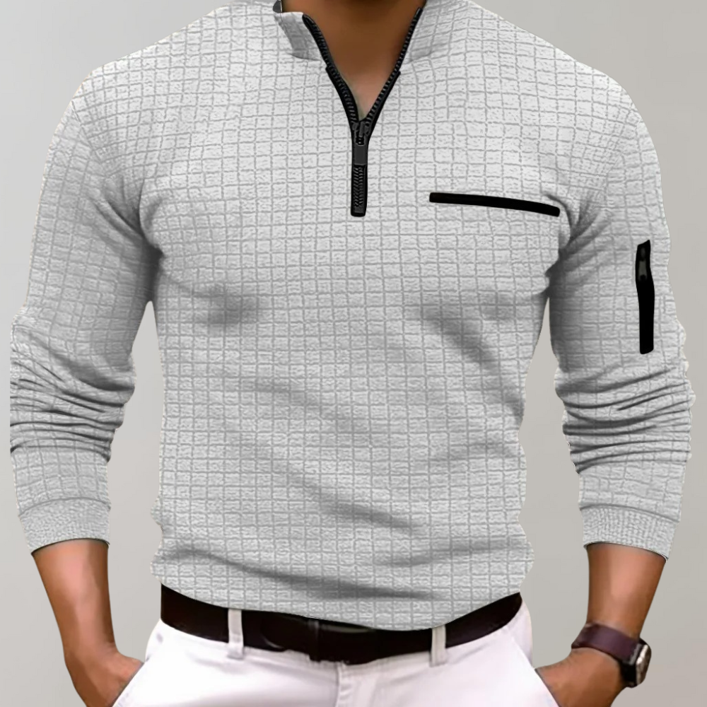 Gregory Men's Stylish Grid Fleece Sweater