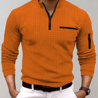 Gregory Men's Stylish Grid Fleece Sweater