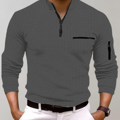 Gregory Men's Stylish Grid Fleece Sweater