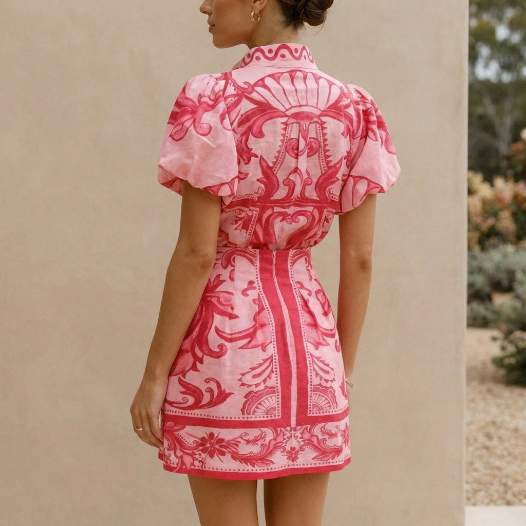Women's Puff Sleeve Mini Dress A-Line Silhouette