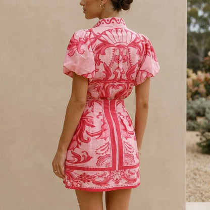 Women's Puff Sleeve Mini Dress A-Line Silhouette