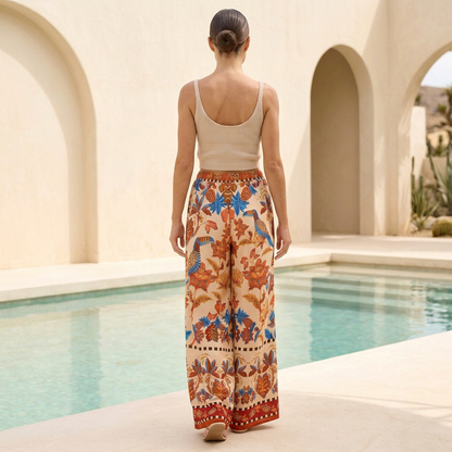 Women's Wide Leg Pants High Waist Bohemian Style